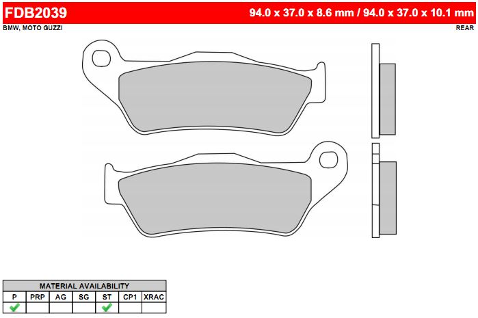 Колодки тормозные диск FDB2039P