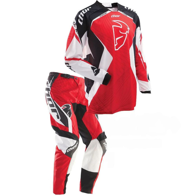 Брюки для мотокросса THOR (30M) Phase Spiral красный/черный
