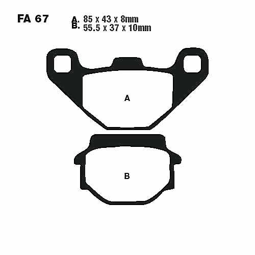 Колодки тормозные FA067 GN 125, Sport 001 зад, SK150-6 перед, Baltmotors, Stels