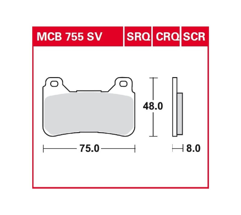 Колодки тормозные диск MCB755SV