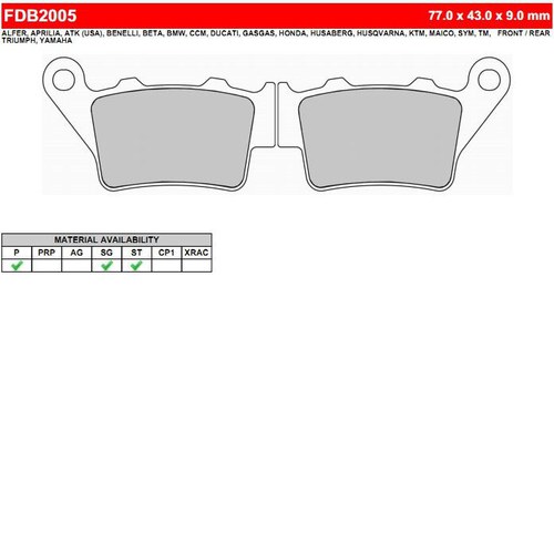 Колодки тормозные диск FDB2005P