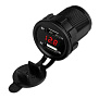 Разъём USB для мототехники (с гнездом прикуривателя)с вольтметром