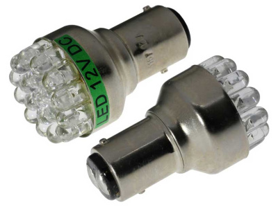 Лампа 12V, 12 светодиодов LED 5мм белая